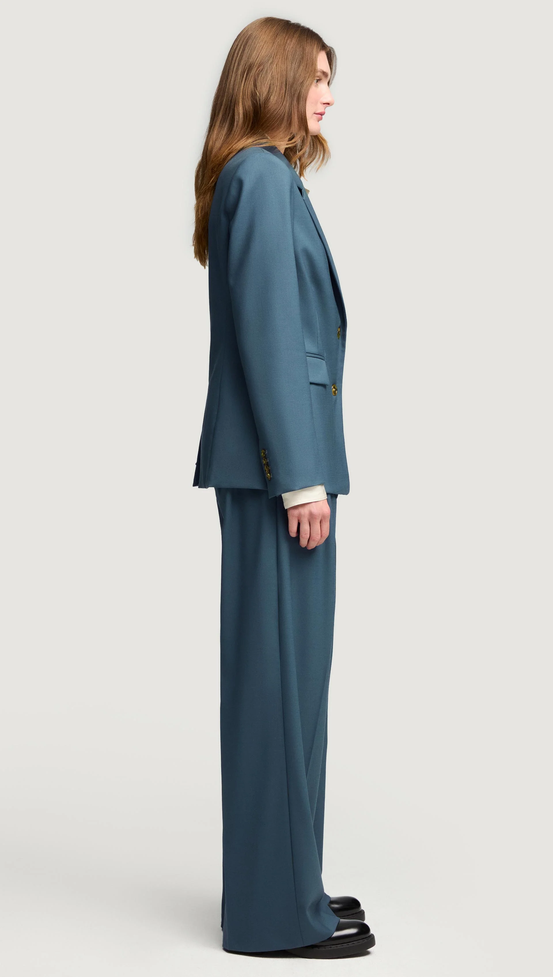 Two-Button Blazer in Seasonless Wool | Stone Blue - Image 5