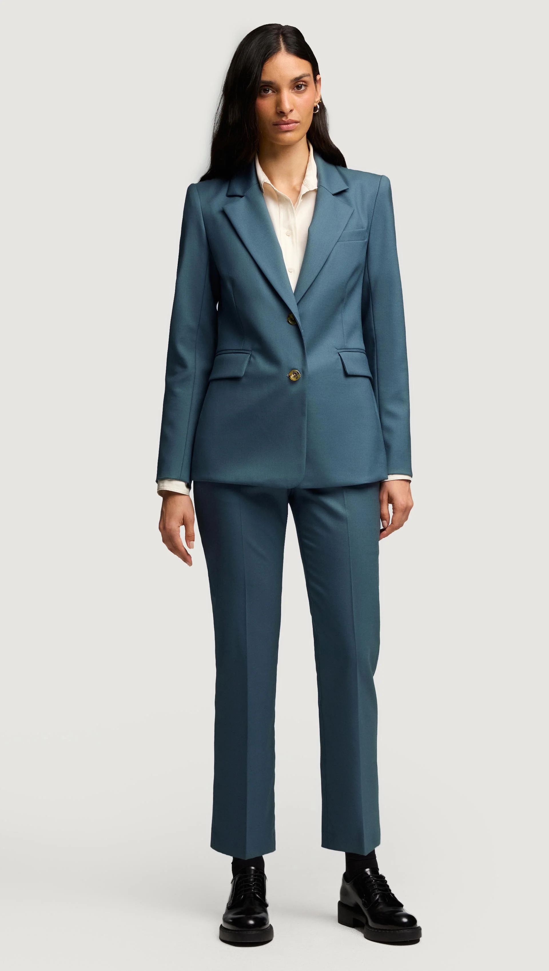 Two-Button Blazer in Seasonless Wool | Stone Blue - Image 7