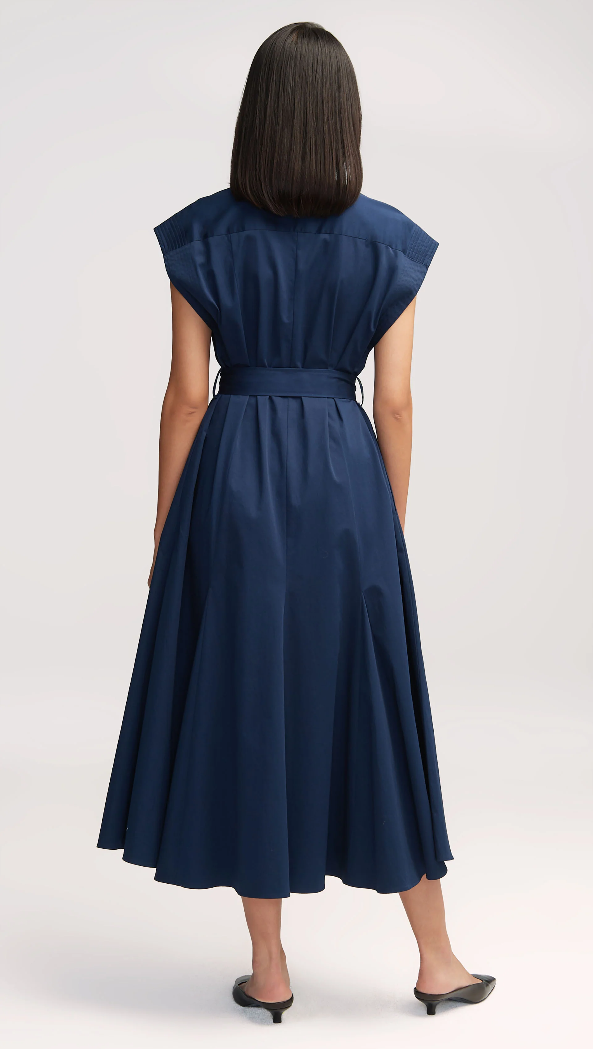Varick Dress in Cotton Sateen | Midnight - Image 4