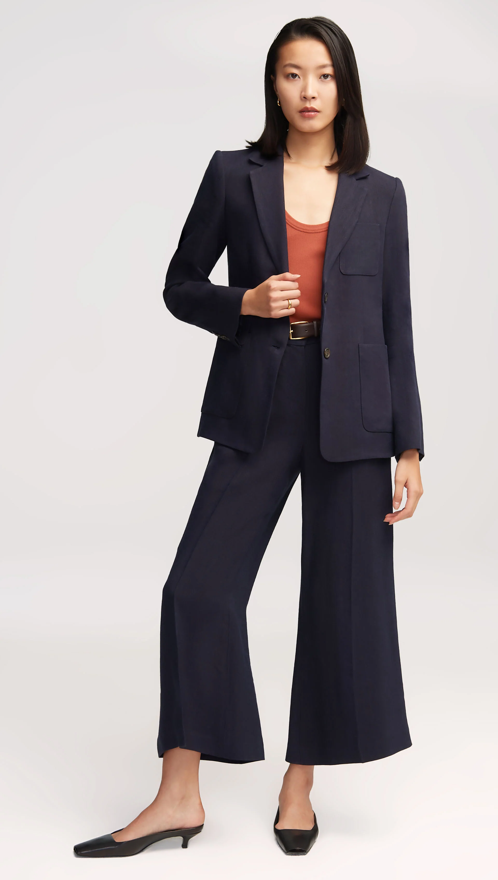 Weekend Blazer in Textured Linen Twill | Midnight - Image 3