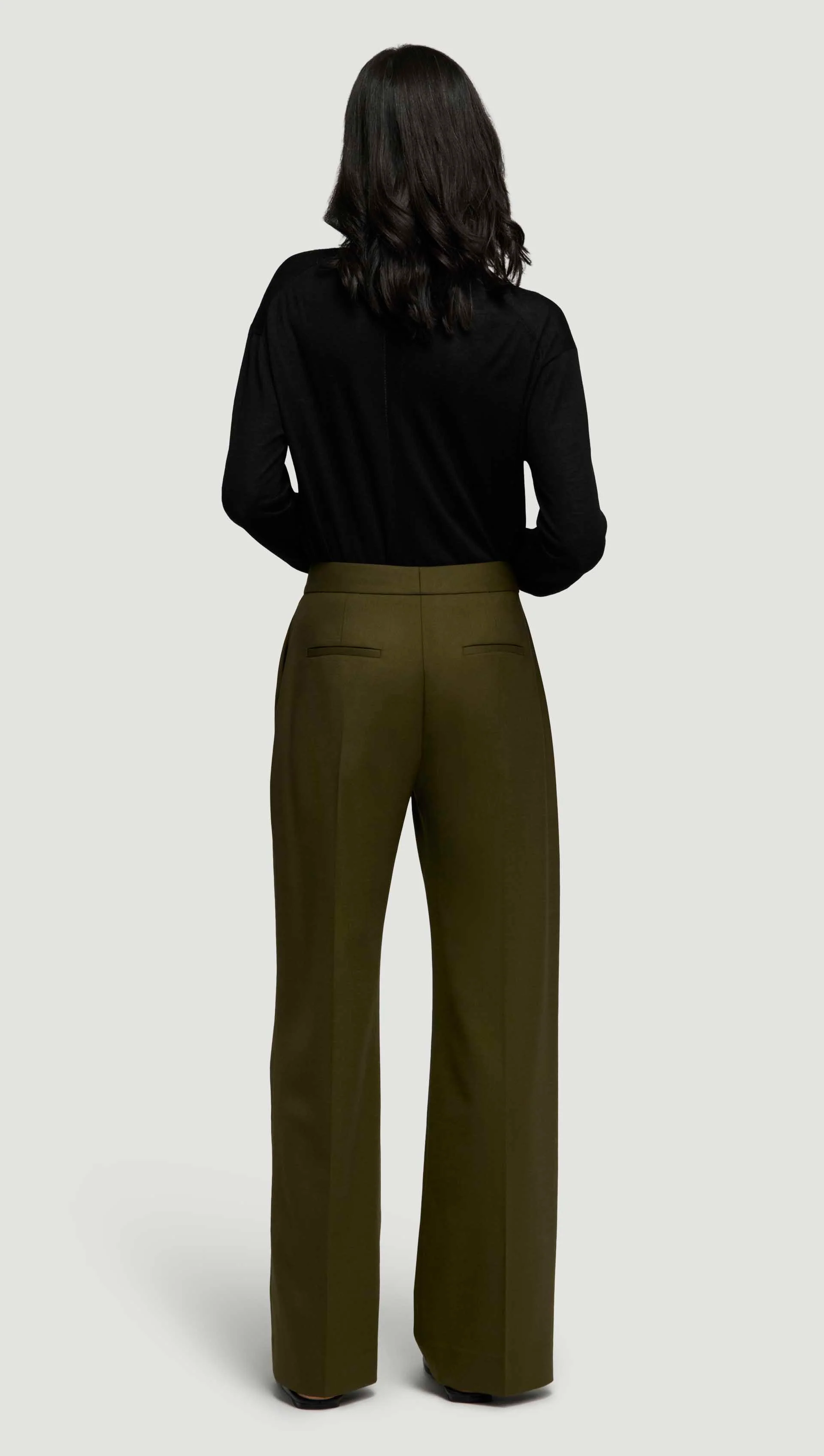 Wide Leg Trouser in Seasonless Wool | Basil - Image 4
