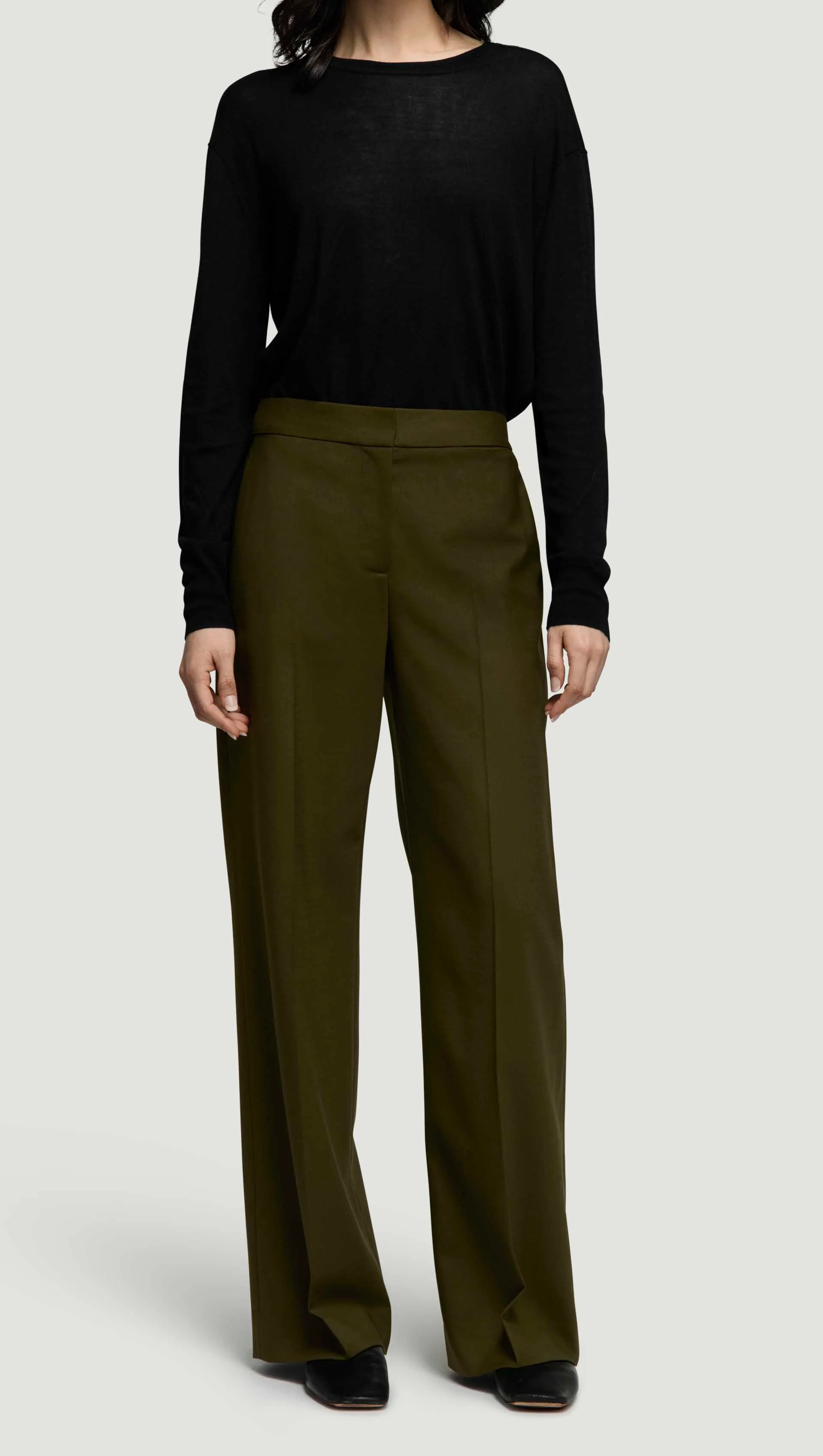 Wide Leg Trouser in Seasonless Wool | Basil - Image 5