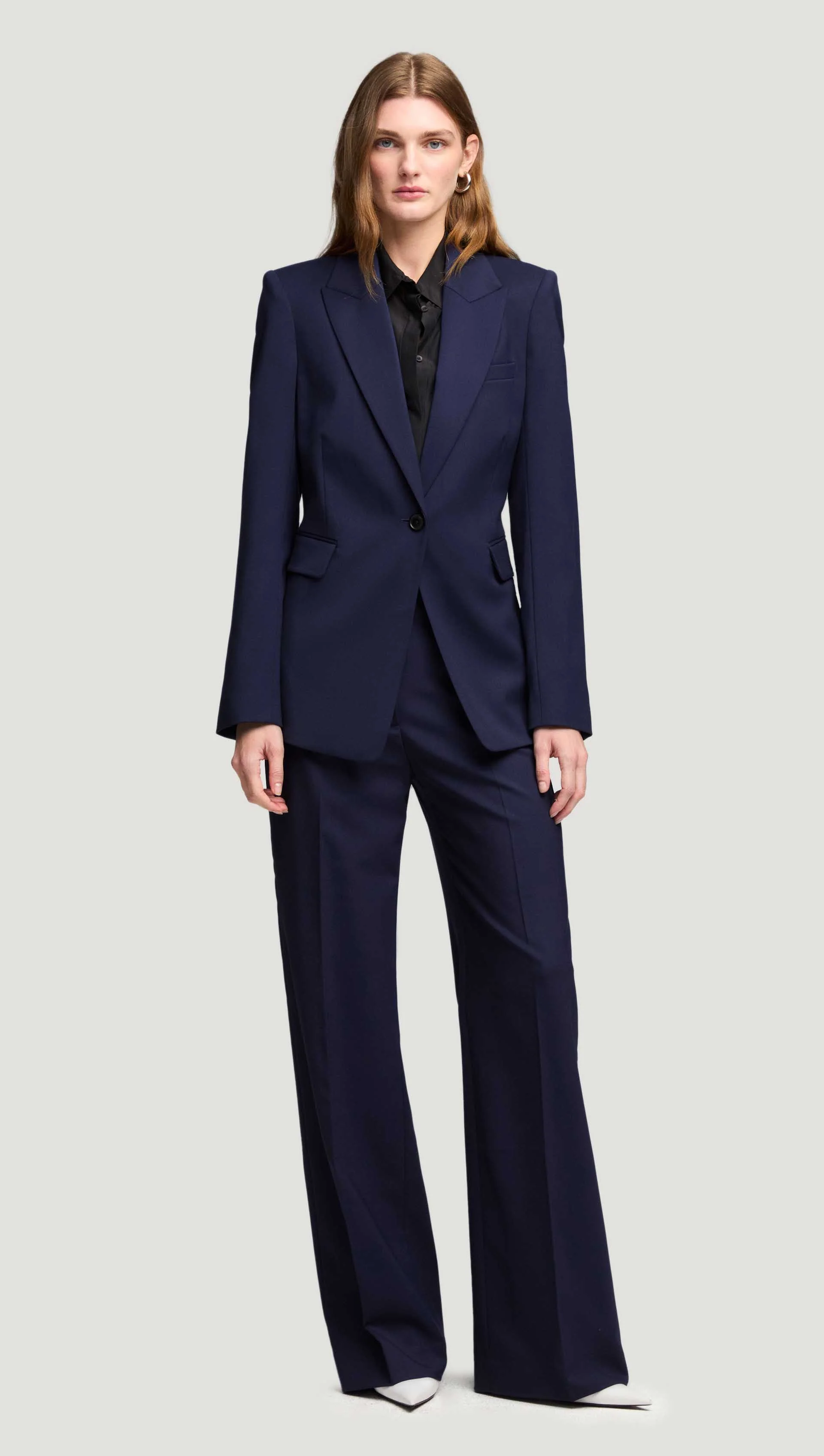 Wide Leg Trouser in Seasonless Wool | Navy - Image 6